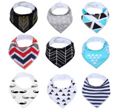 9-Pack Set of Baby Bibs for Drooling and Teething, Organic Cotton - FREE SHIPPING!