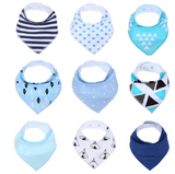 9-Pack Set of Baby Bibs for Drooling and Teething, Organic Cotton - FREE SHIPPING!