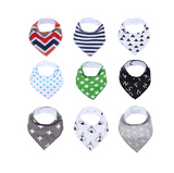 9-Pack Set of Baby Bibs for Drooling and Teething, Organic Cotton - FREE SHIPPING!