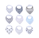 9-Pack Set of Baby Bibs for Drooling and Teething, Organic Cotton - FREE SHIPPING!