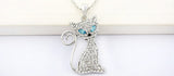 Beautiful 18K Gold Rhinestone Cat Necklace - Amazing!