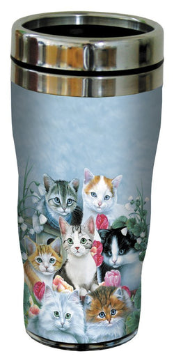 Cat Decorated Travel Mug -16 ounces