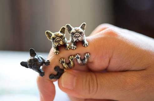 Adorable French Bulldog Wrap Ring - FREE SHIPPING!