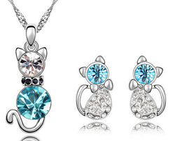 Amazing Cat Necklace & Earrings Set -