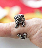 Cuddly Pug Wrap Ring - FREE SHIPPING!
