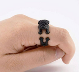 Cuddly Pug Wrap Ring - FREE SHIPPING!