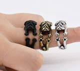 Cuddly Pug Wrap Ring - FREE SHIPPING!