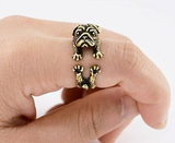 Cuddly Pug Wrap Ring - FREE SHIPPING!