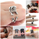 Cuddly Pug Wrap Ring - FREE SHIPPING!