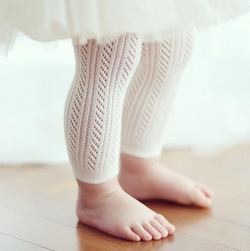 Baby Girl White Hollow Out Leggings